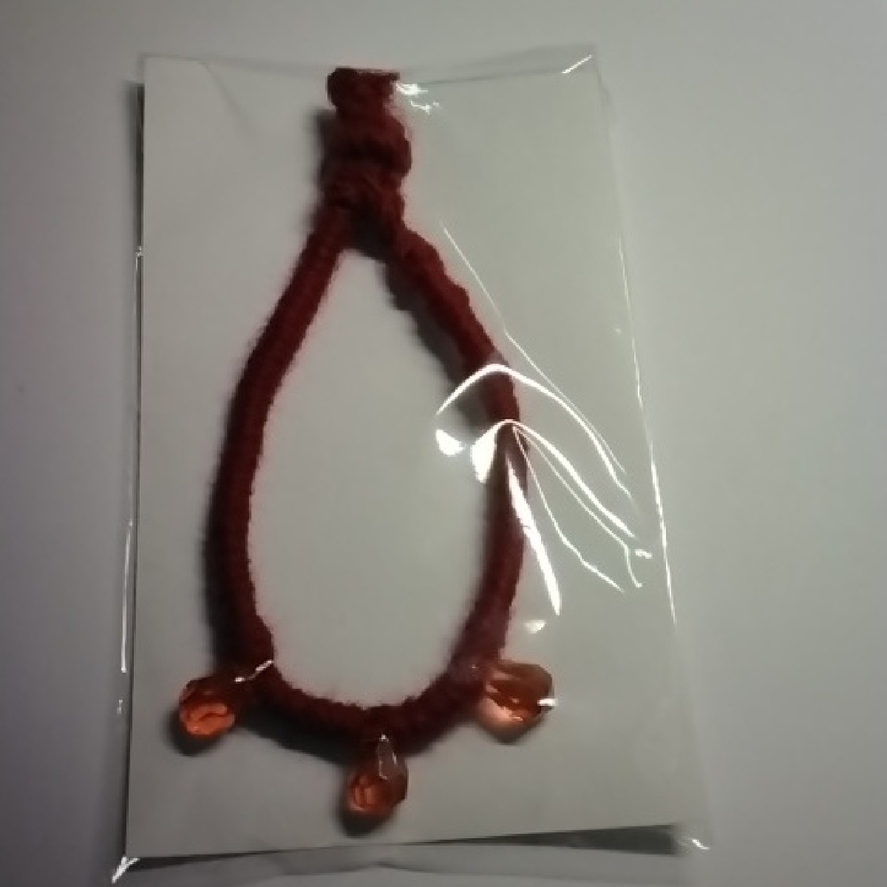 Lorena Espinoza Design Red Bracelet with Orange Beads